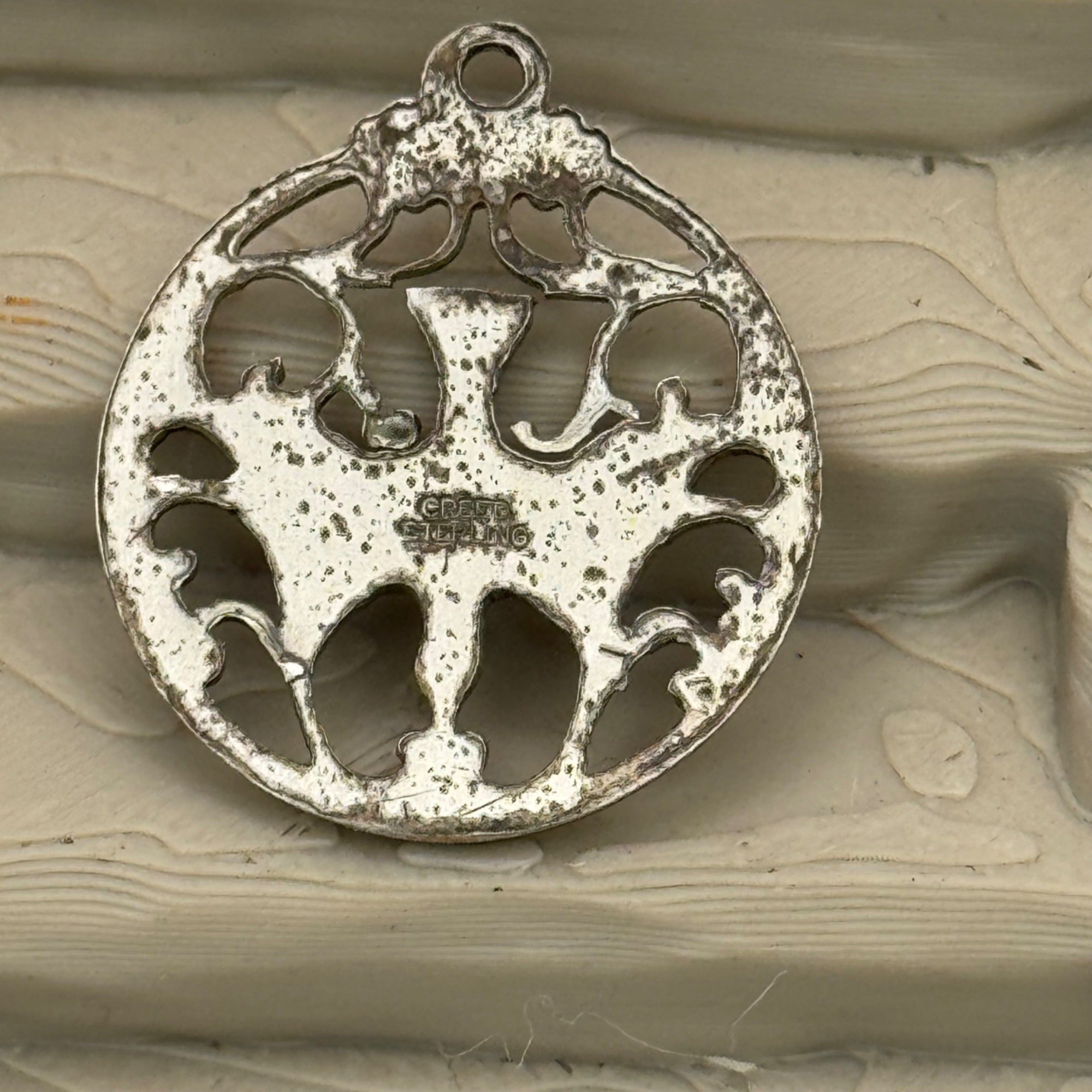 Catholic Bishop's CREED Sterling Holy Spirit Confirmation Rosary Medal Pendant