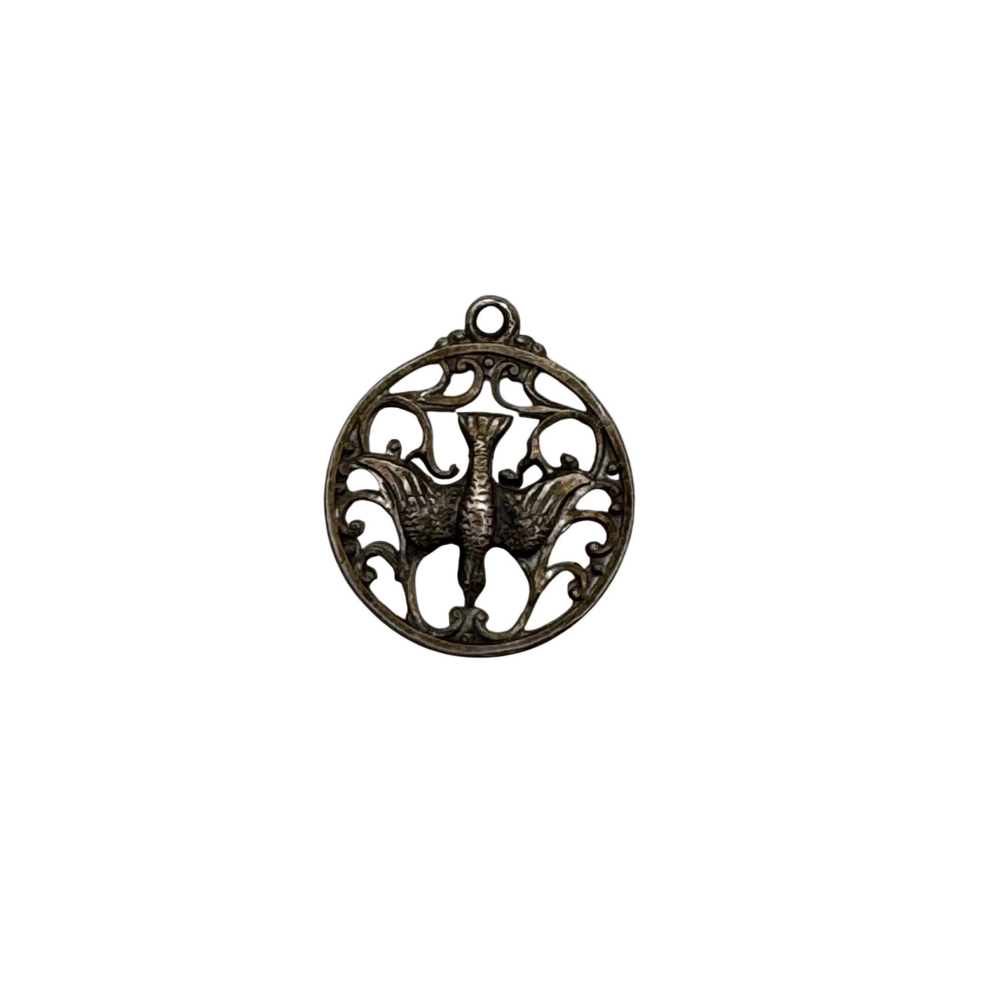 Catholic Bishop's CREED Sterling Holy Spirit Confirmation Rosary Medal Pendant
