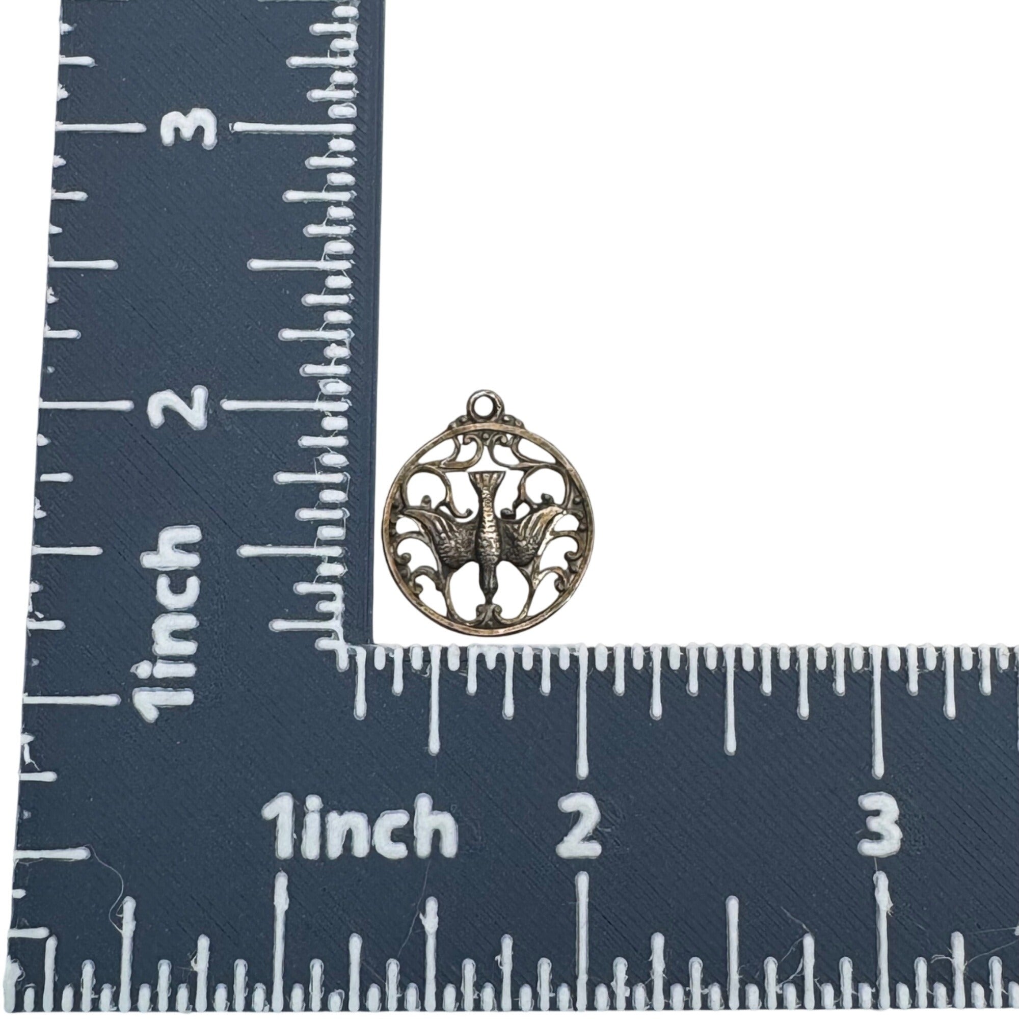 Catholic Bishop's CREED Sterling Holy Spirit Confirmation Rosary Medal Pendant