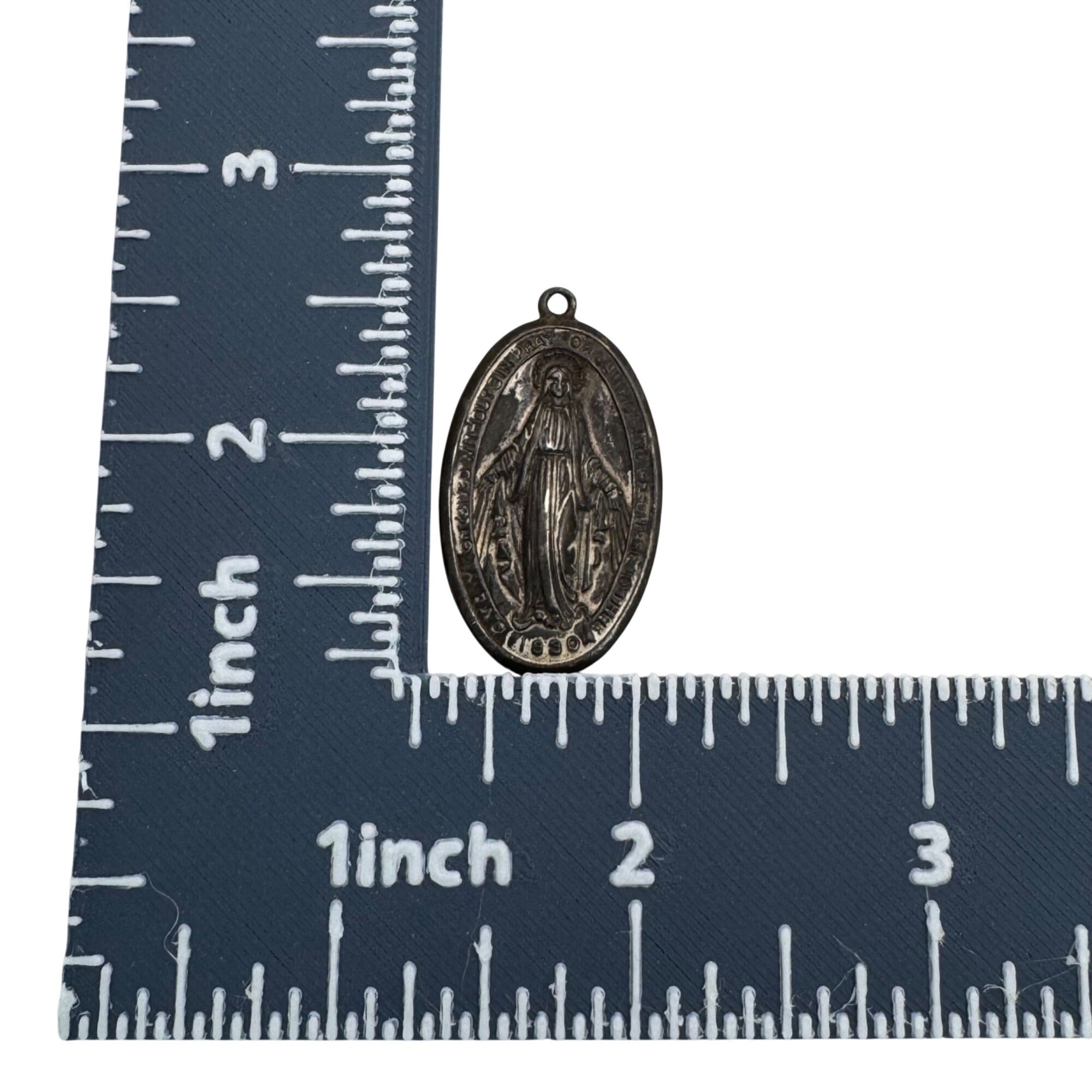 CHAPEL Sterling Silver 1.4" Our Lady of the Miraculous Medal Pendant 1830