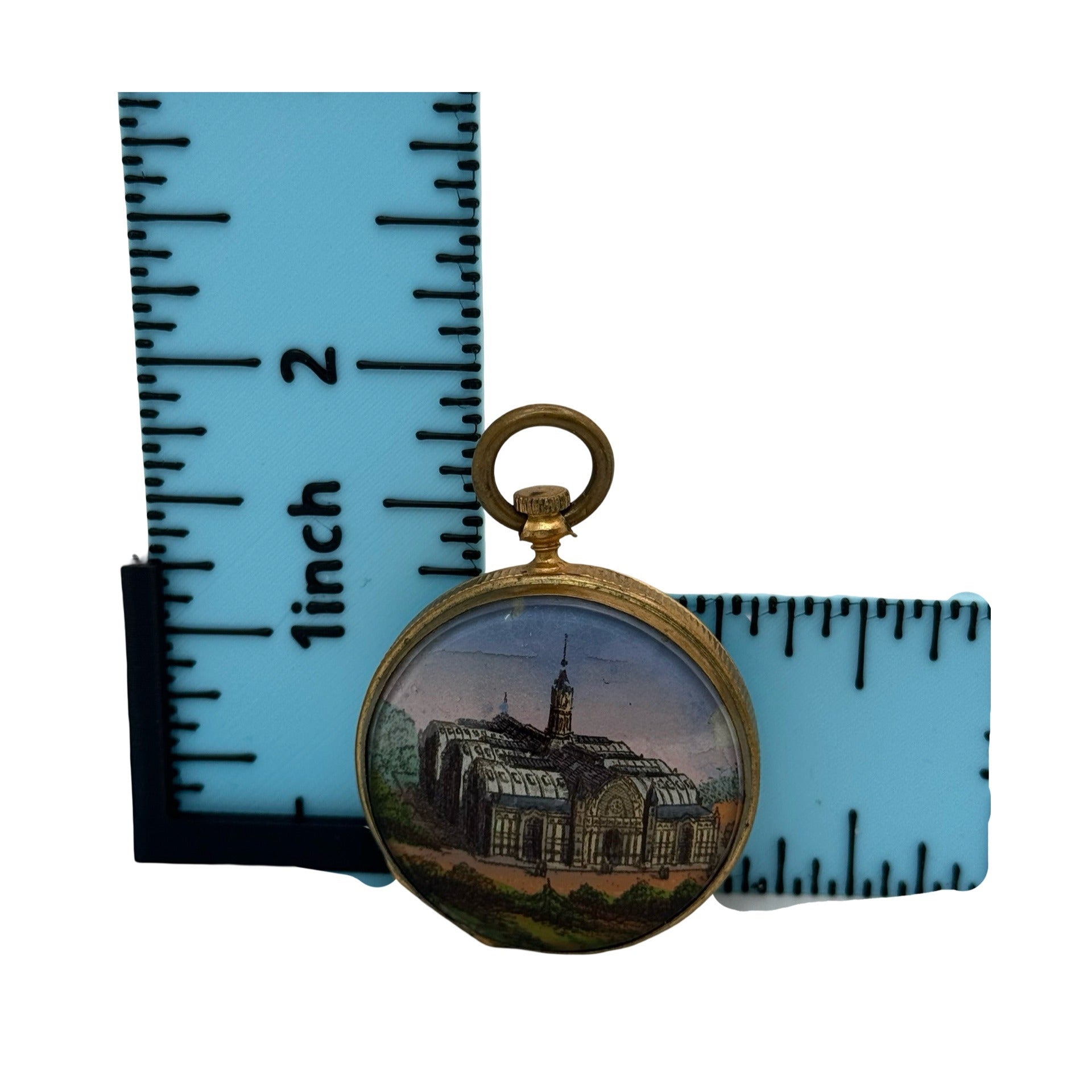 Antique 1876 Centennial Celebration Philadelphia Faux Pocket Watch Enamel Pocket