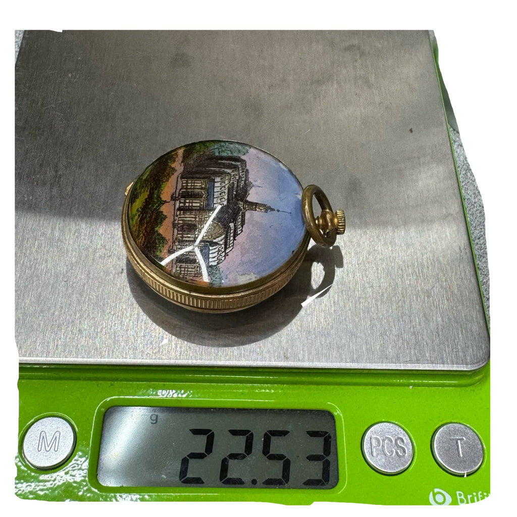 Antique 1876 Centennial Celebration Philadelphia Faux Pocket Watch Enamel Pocket