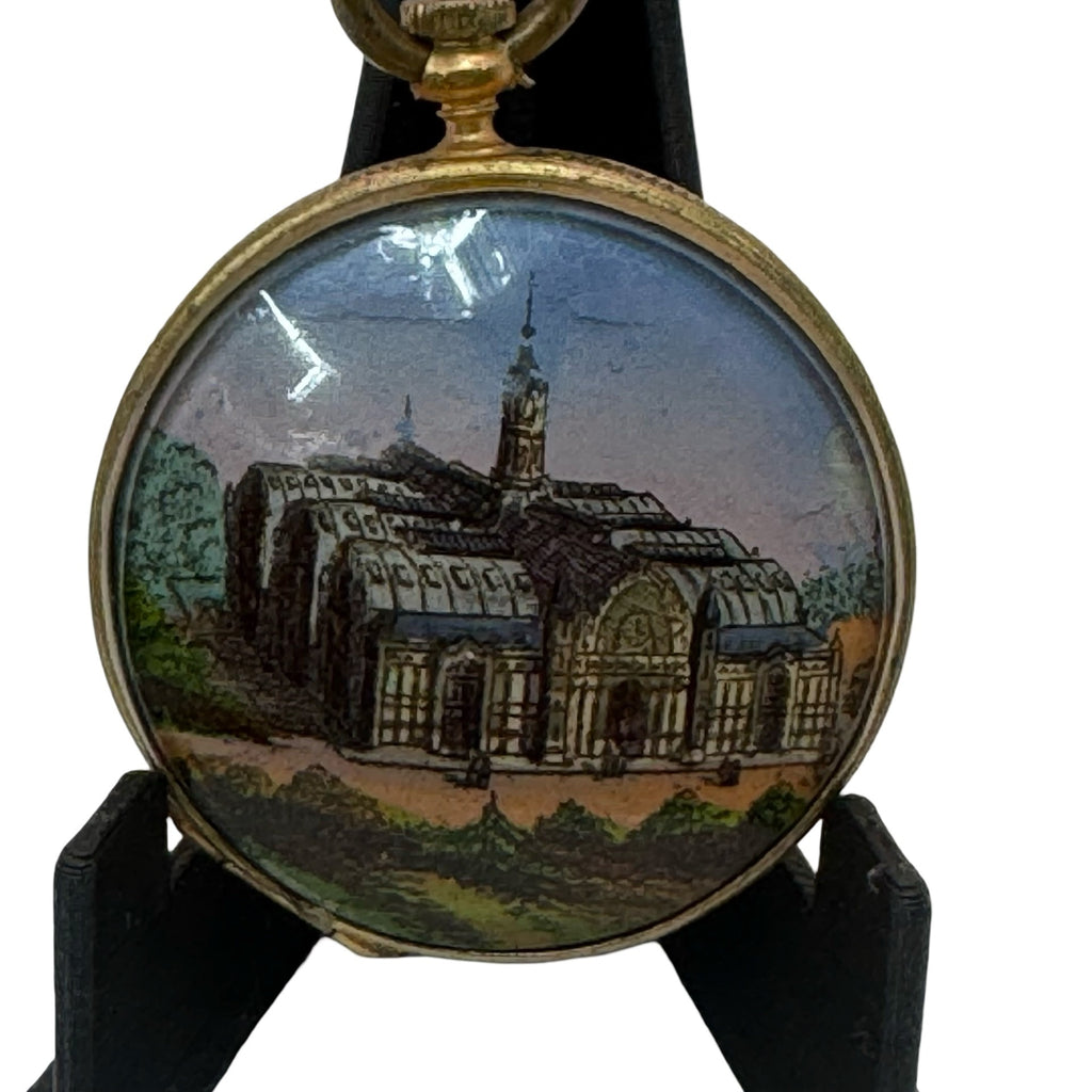 Antique 1876 Centennial Celebration Philadelphia Faux Pocket Watch Enamel Pocket