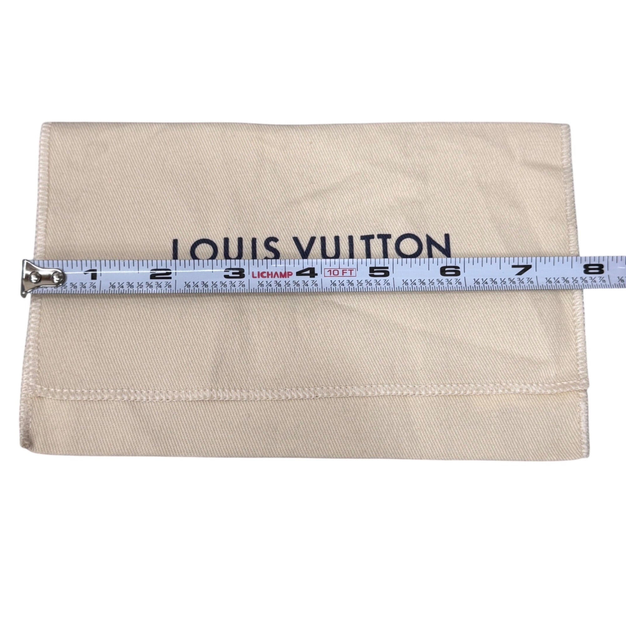 Louis Vuitton Beige Canvas Dust Bag 8X5 Storage Pouch Clutch Wallet Accessories