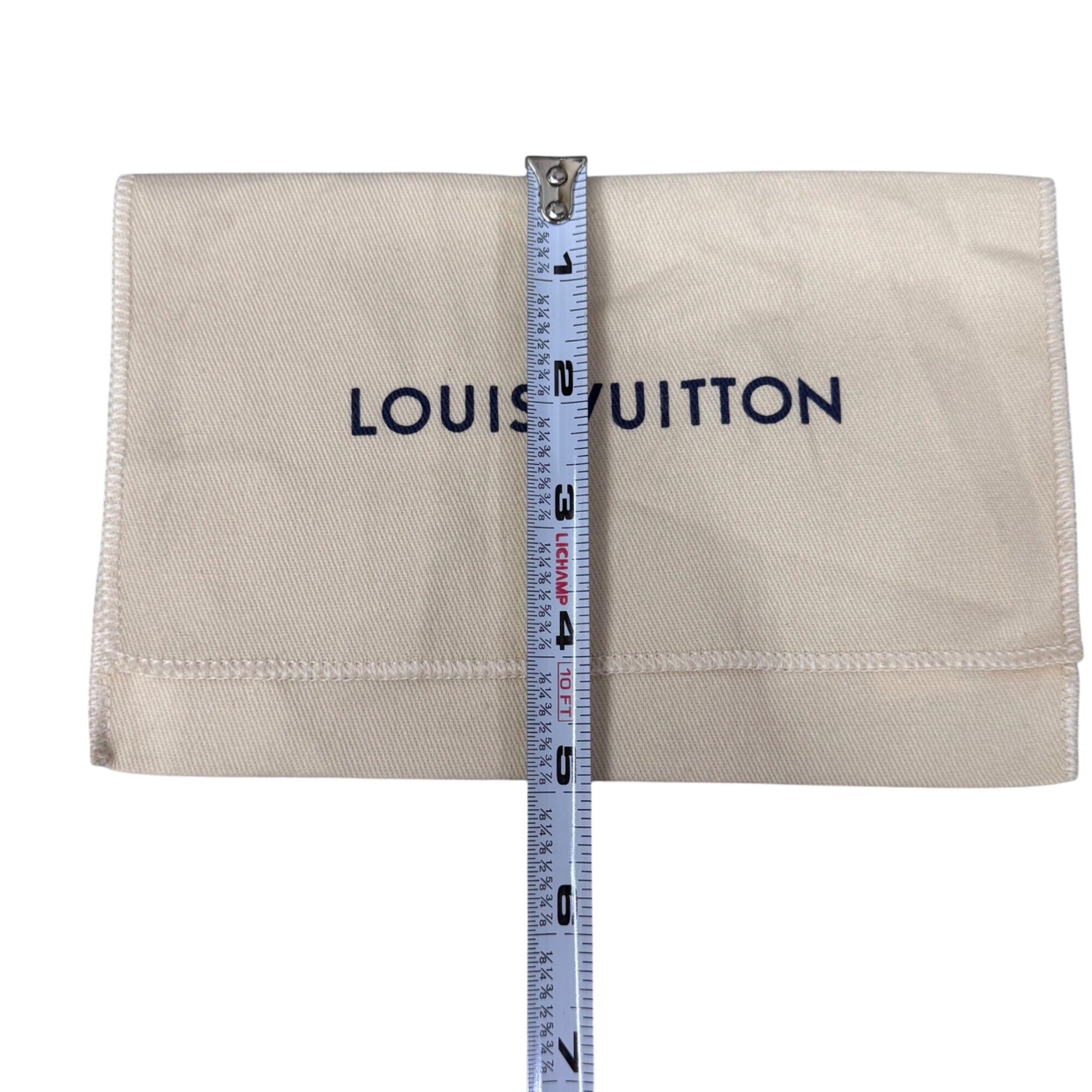 Louis Vuitton Beige Canvas Dust Bag 8X5 Storage Pouch Clutch Wallet Accessories