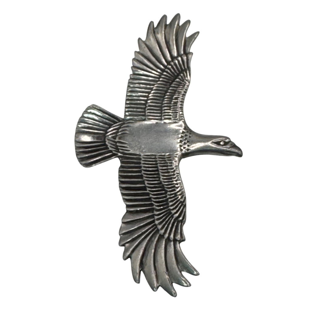 Vintage Pewter Flying Eagle Pendant Signed Arch Avary Jr. 1977 Handmade 2" Long