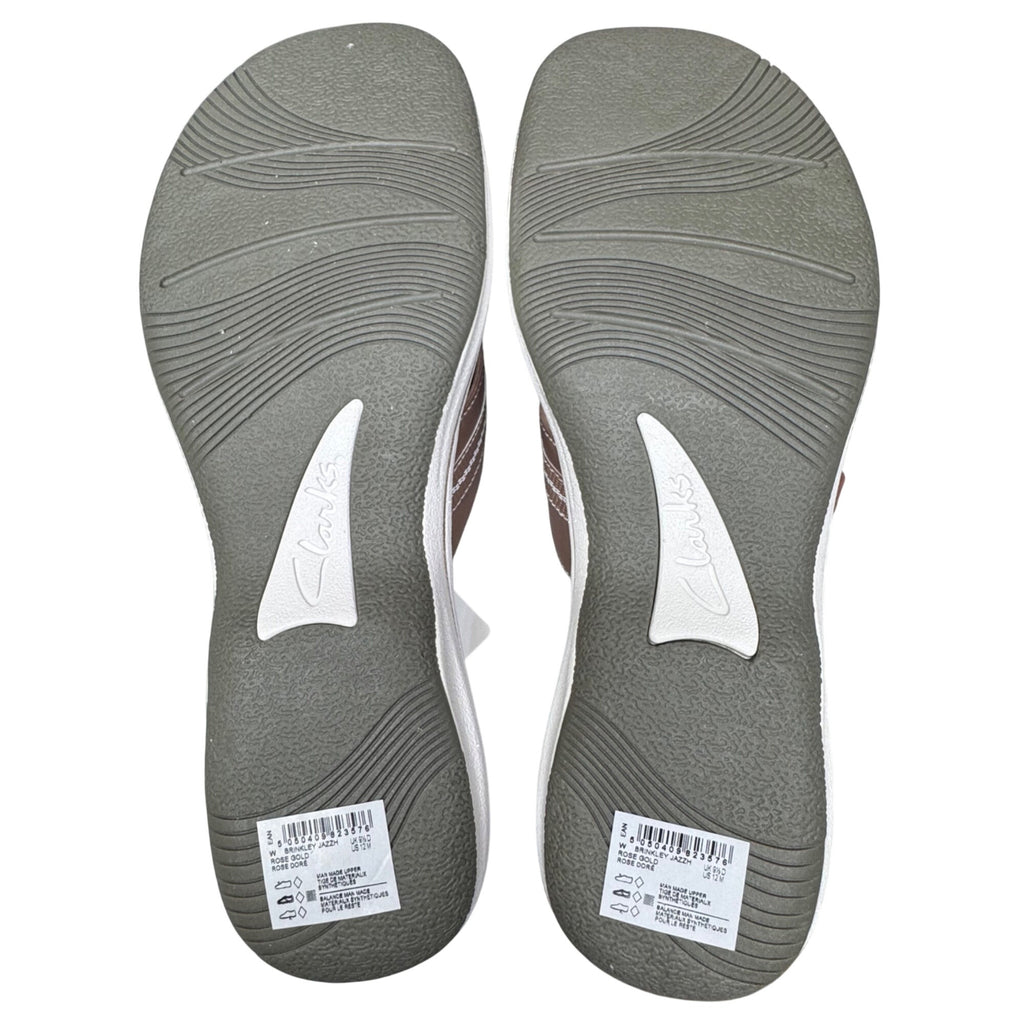 Rose Gold Flip Flops Clarks Cloudsteppers Brinkley Jazzh 12M Comfortable Sandals