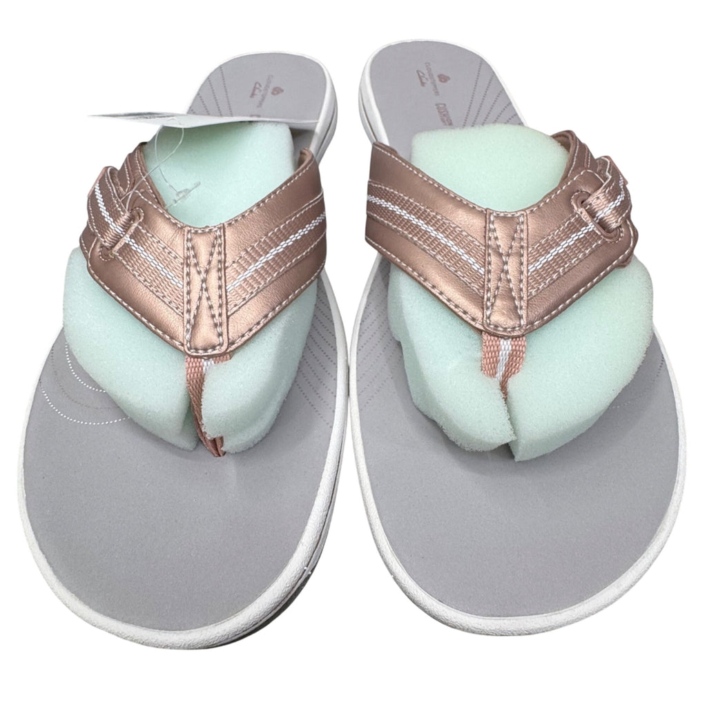 Rose Gold Flip Flops Clarks Cloudsteppers Brinkley Jazzh 12M Comfortable Sandals