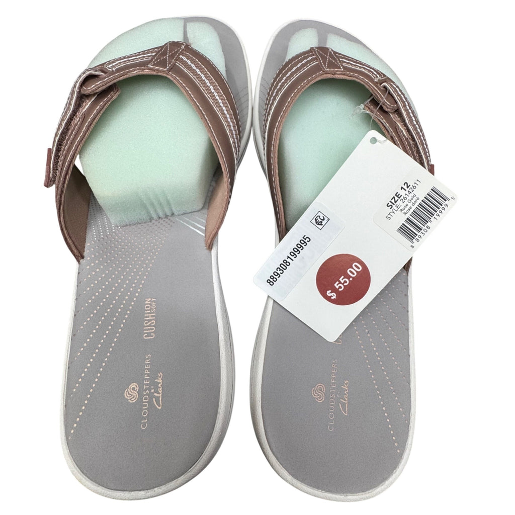 Rose Gold Flip Flops Clarks Cloudsteppers Brinkley Jazzh 12M Comfortable Sandals