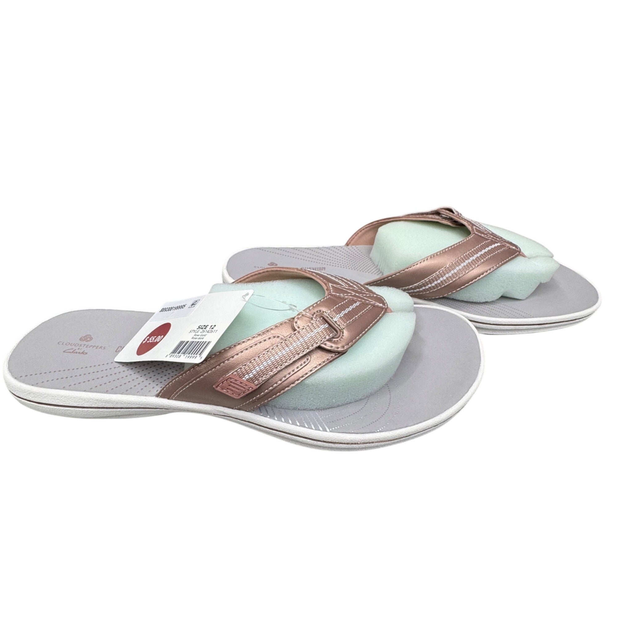 Rose Gold Flip Flops Clarks Cloudsteppers Brinkley Jazzh 12M Comfortable Sandals