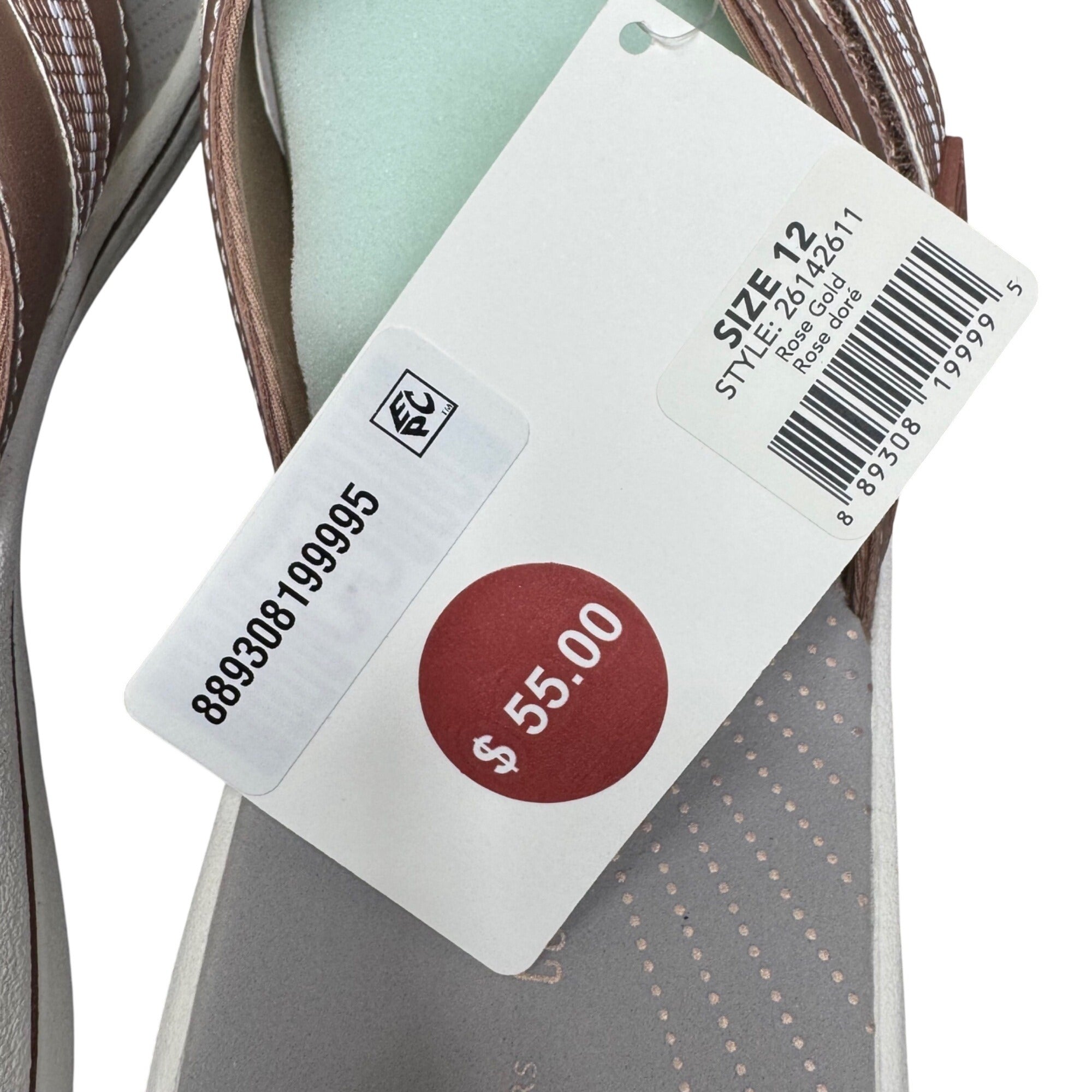 Rose Gold Flip Flops Clarks Cloudsteppers Brinkley Jazzh 12M Comfortable Sandals