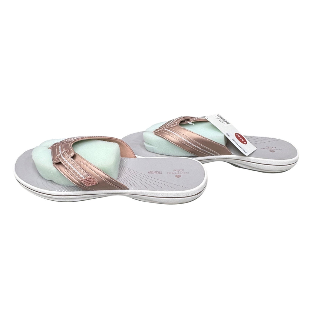 Rose Gold Flip Flops Clarks Cloudsteppers Brinkley Jazzh 12M Comfortable Sandals