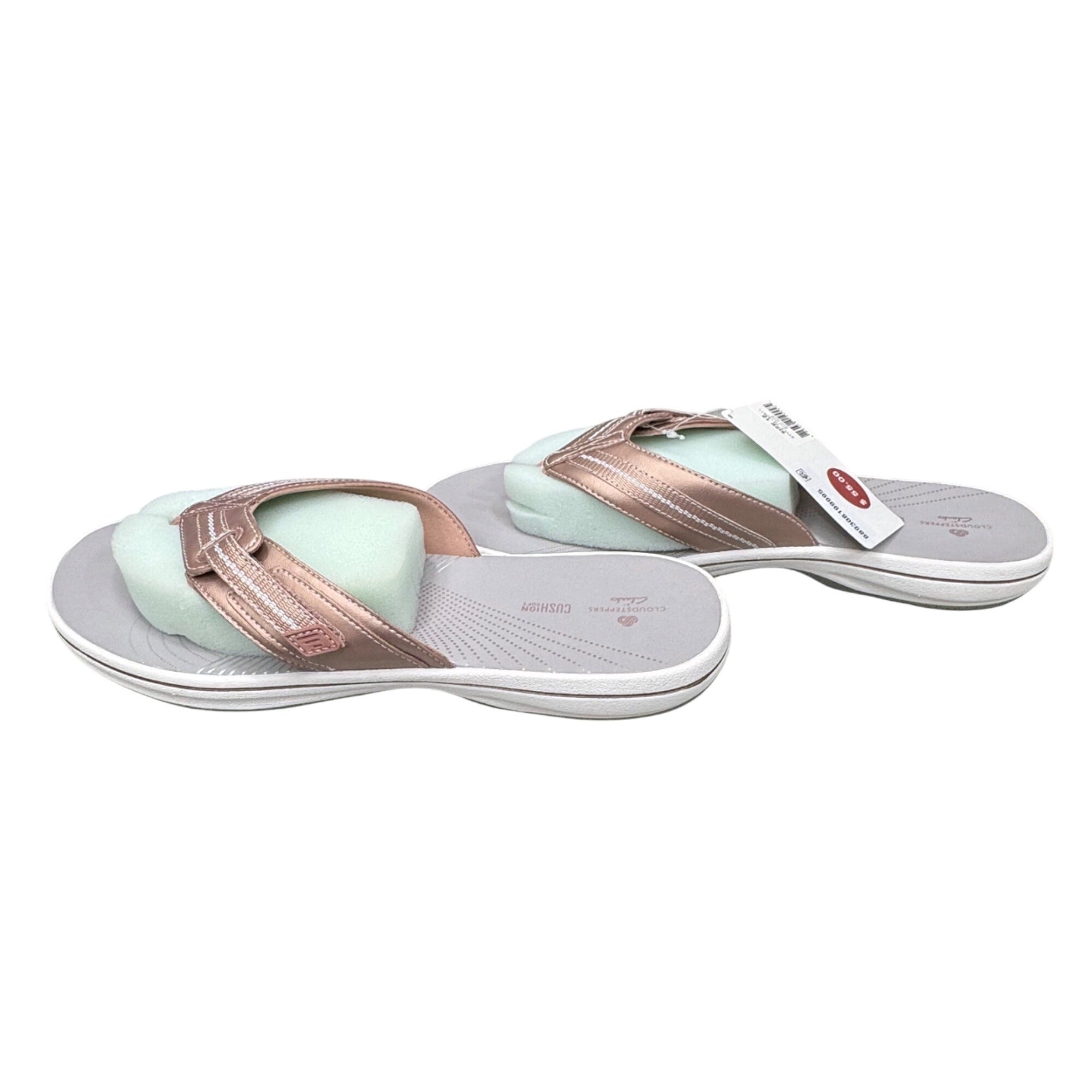 Rose Gold Flip Flops Clarks Cloudsteppers Brinkley Jazzh 12M Comfortable Sandals