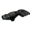 Vintage Inuit Carved Black Stone Walrus Seal Figurine 3.5" Handcrafted Soapstone