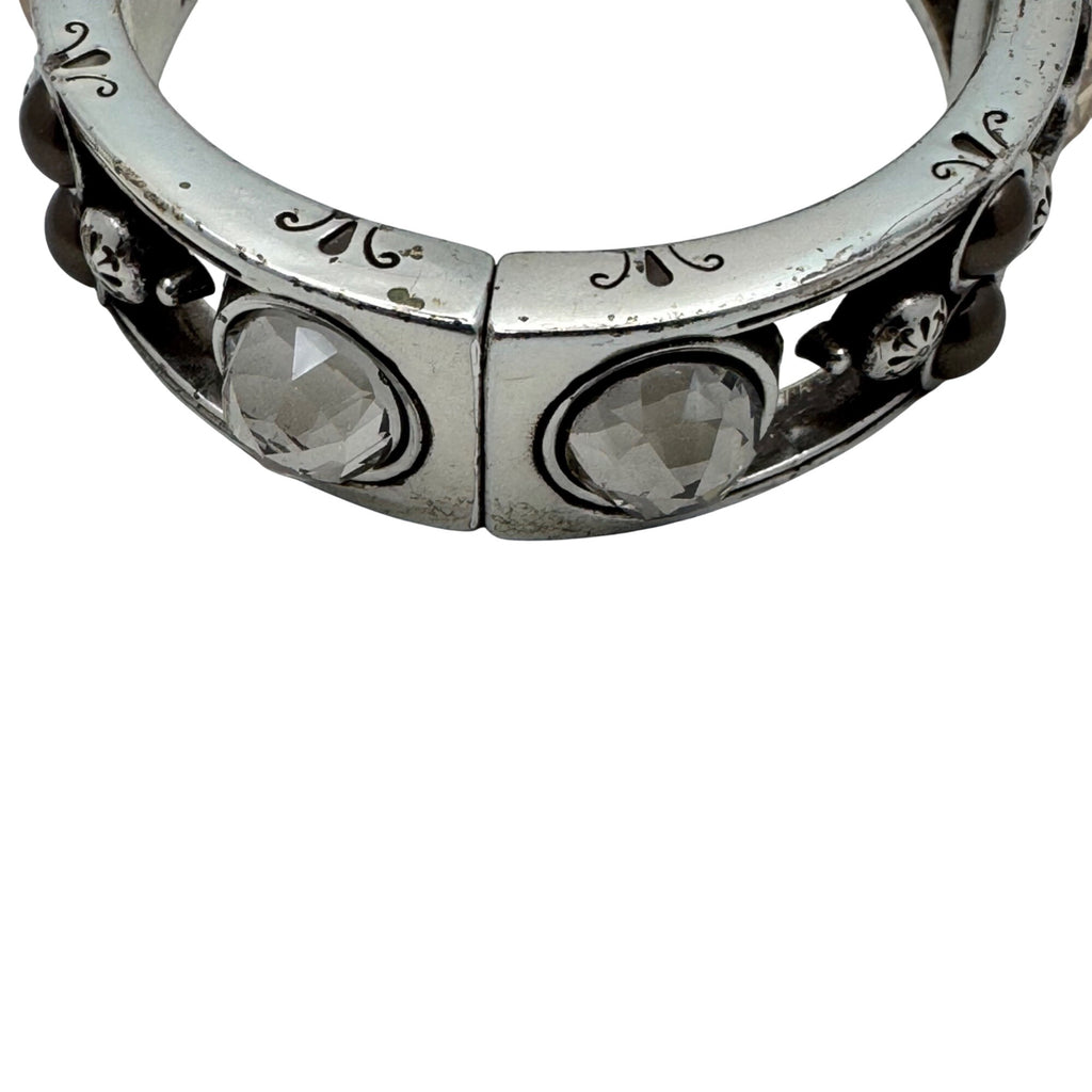 Brighton Selene Crystal Bracelet Silver-Tone Hinged Swarovski Crystal Stones
