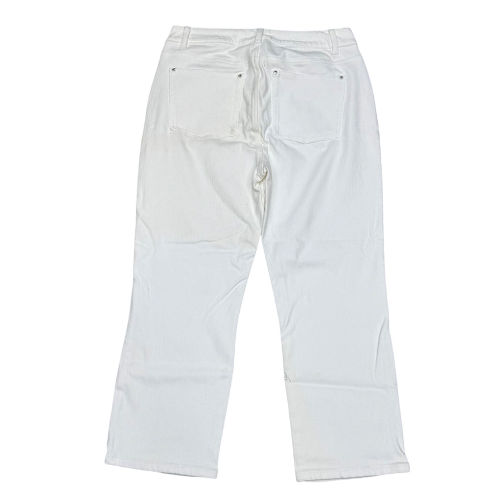Belle By Kim Gravel White Denim Straight-Leg Jeans Size 4 Cotton Blend Stretch