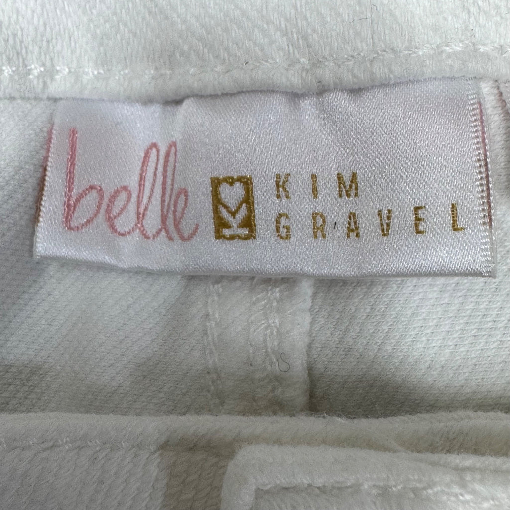 Belle By Kim Gravel White Denim Straight-Leg Jeans Size 4 Cotton Blend Stretch