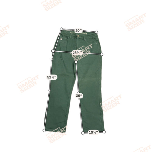 Belle By Kim Gravel Womens Green Straight Leg Pants Sz 2 Jeans Olive New w/o Tag
