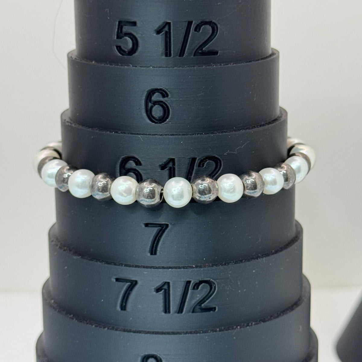 Sterling Silver Freshwater Pearl Beaded Bracelet 7" Ball Beads Vintage Estate