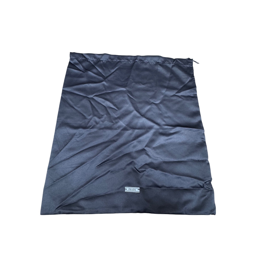 Prada Black Satin Dust Bag 13x14 Drawstring Authentic Shoes Clutch Purse Handbag