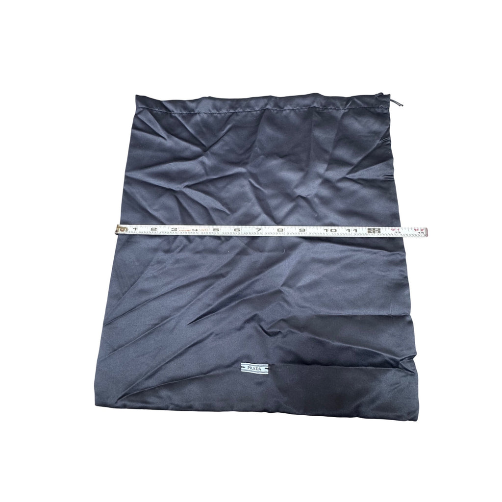 Prada Black Satin Dust Bag 13x14 Drawstring Authentic Shoes Clutch Purse Handbag