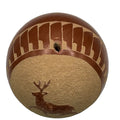 Vintage Seed Pot Chinana Jemez Pueblo Pottery Sphere Deer Signed 3.5" Mini Acoma