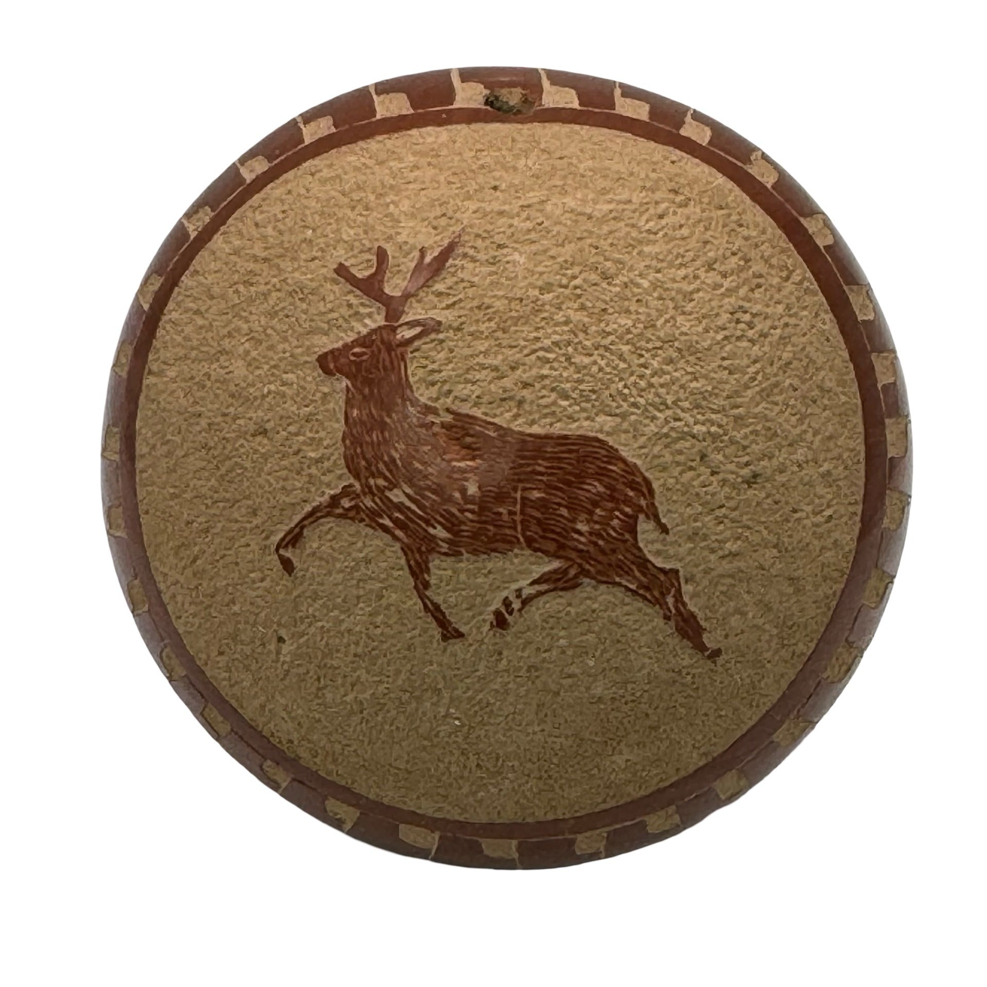 Vintage Seed Pot Chinana Jemez Pueblo Pottery Sphere Deer Signed 3.5" Mini Acoma