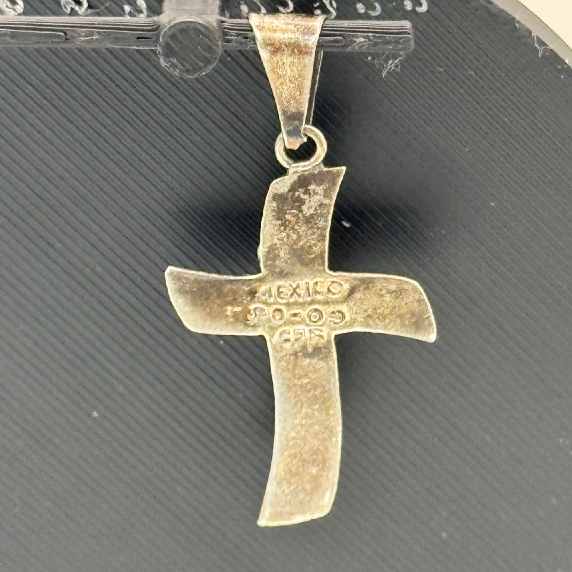 Vintage Mexican Taxco Modernist Sterling Silver 925 Crucifix Cross Pendant Art