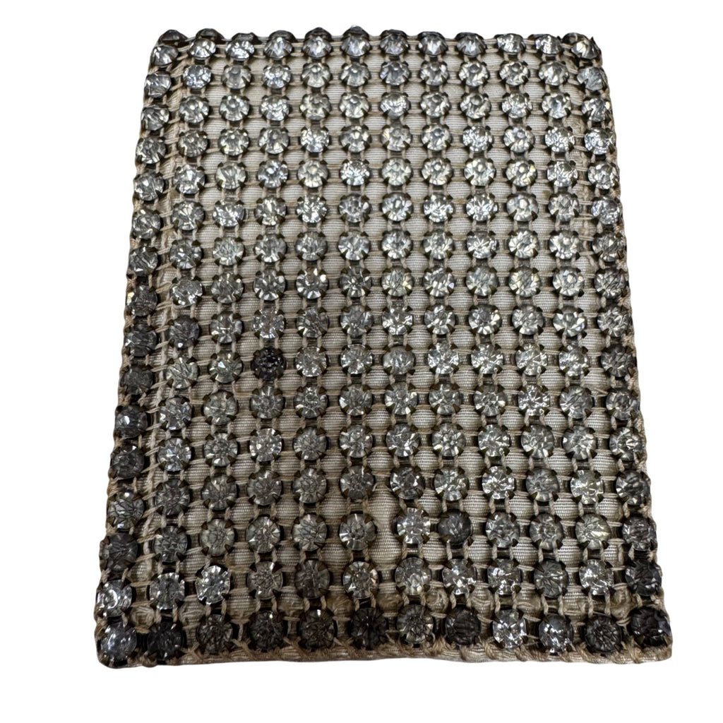 Vintage Rhinestone Mesh Chain Purse Evening Bag Clutch 4"x3" Chain Handle READ
