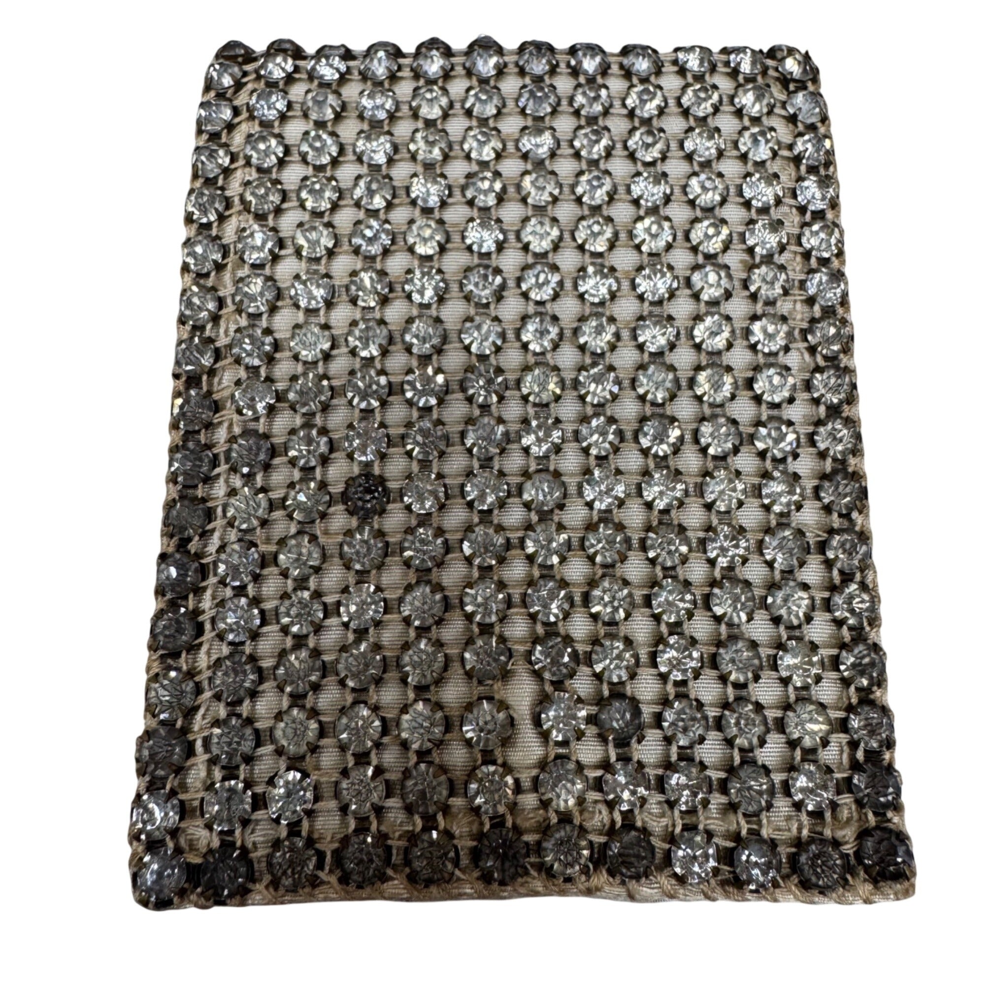 Vintage Rhinestone Mesh Chain Purse Evening Bag Clutch 4"x3" Chain Handle READ