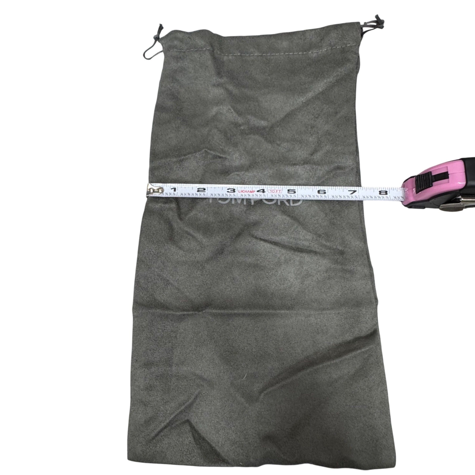Tom Ford Gray Drawstring Dust Bag 14" X 7" For Accessories Purse Belt Storage