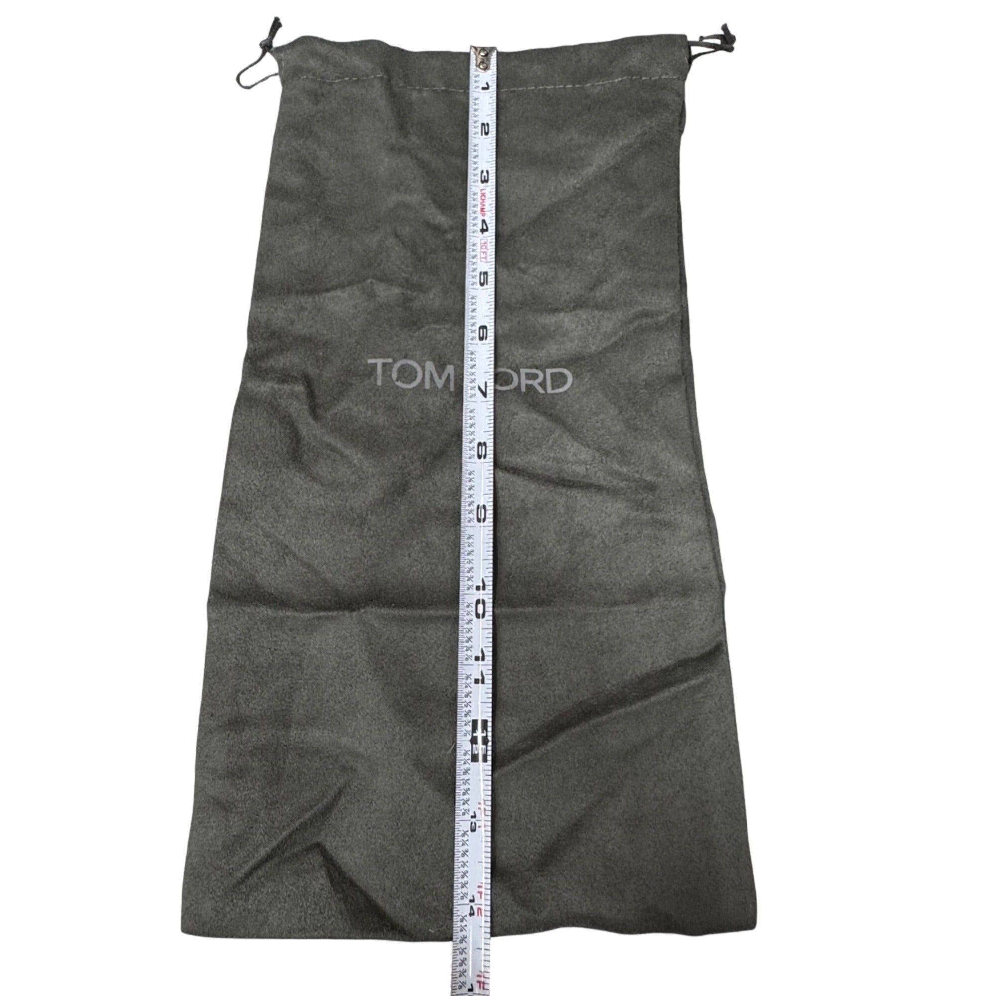 Tom Ford Gray Drawstring Dust Bag 14" X 7" For Accessories Purse Belt Storage