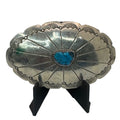 Vintage Navajo Nickel Silver Turquoise Concho Belt Buckle Native Southwest