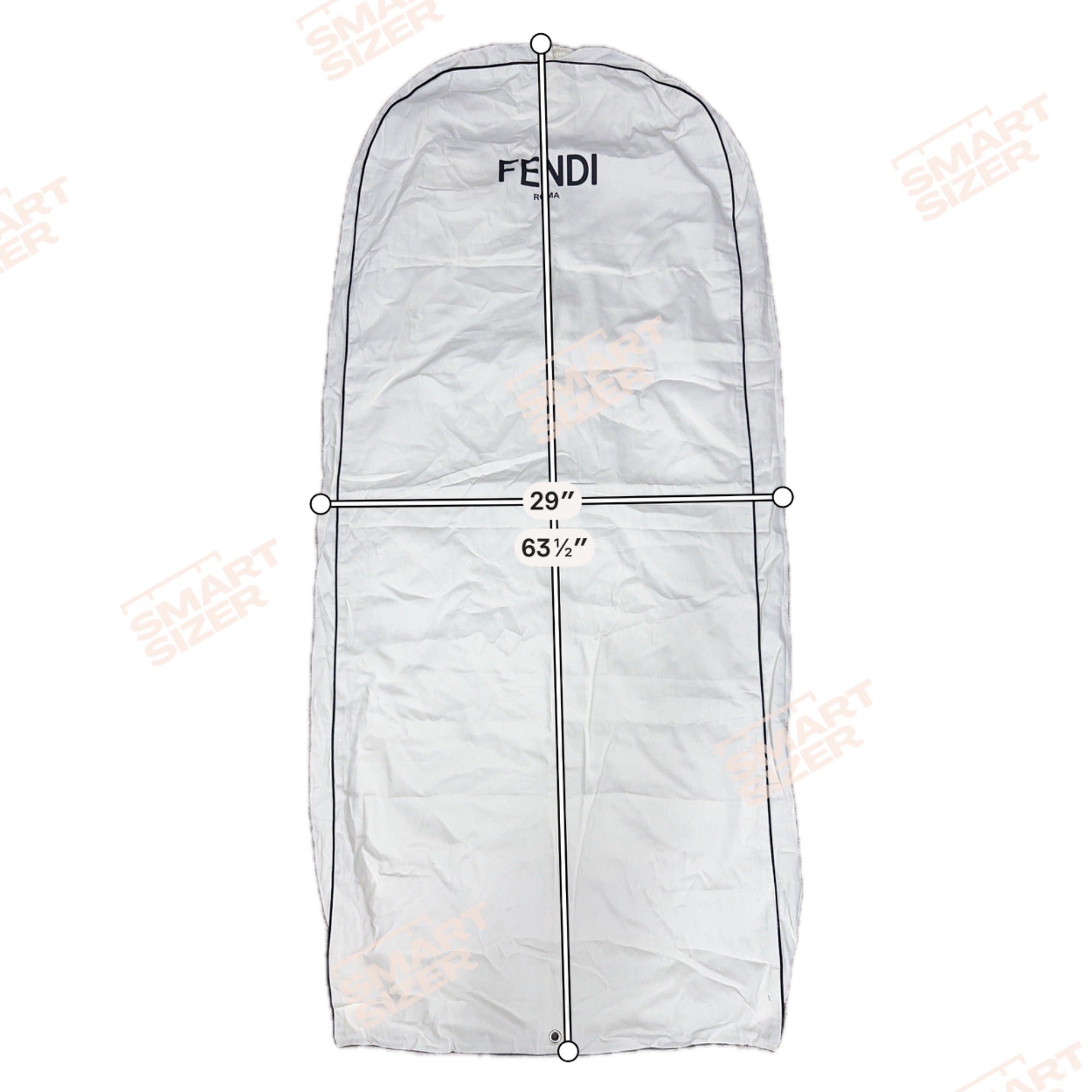 Fendi Cream Garment Bag Travel Storage Logo 63.5x29 Protective Cover Authentic