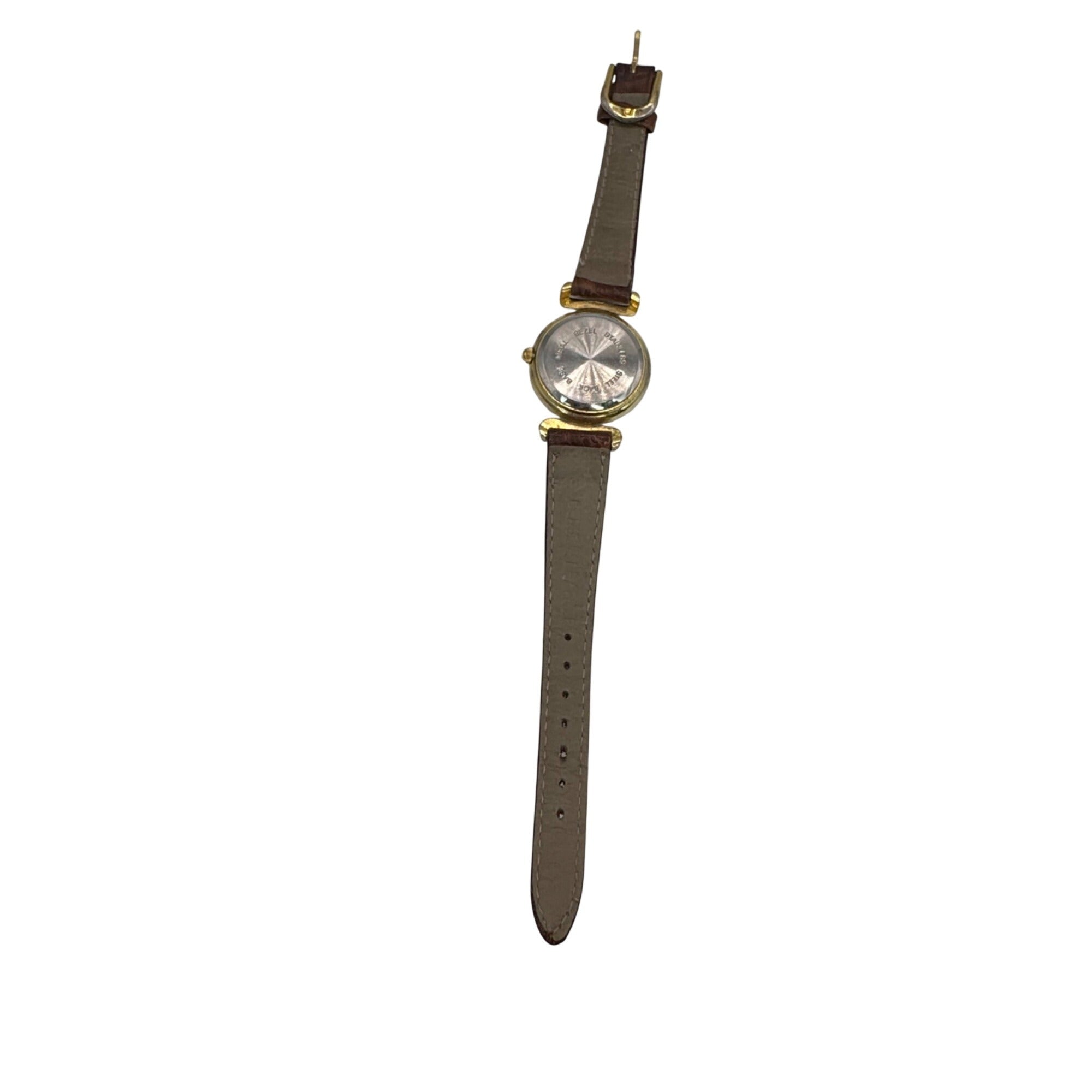 Charles-Hubert Paris Skeleton Brown Leather Watch Stainless Steel New Battery