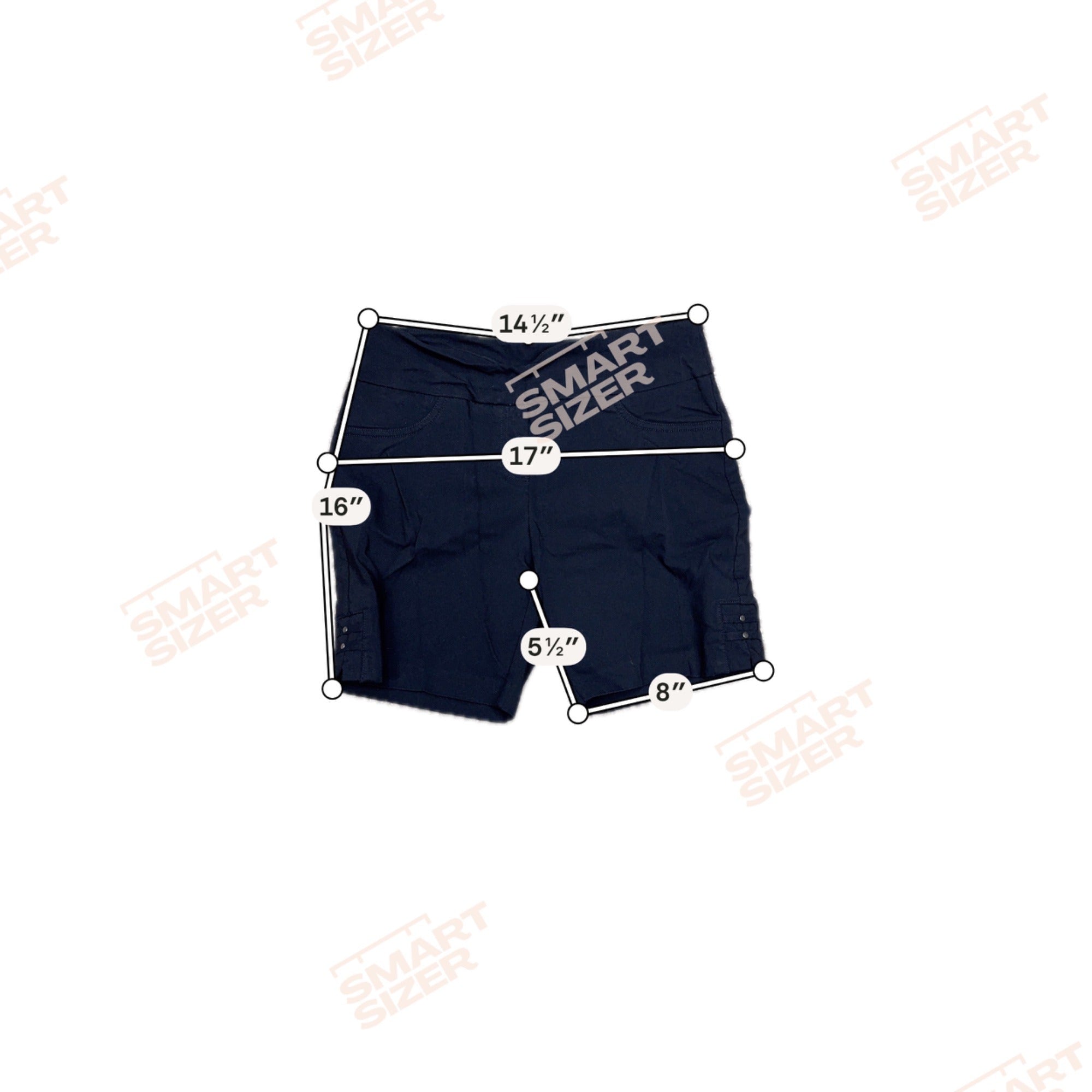 Hearts Of Palm Womens Navy Blue Shorts Size 8 Rayon Blend Slim Fit Side Button