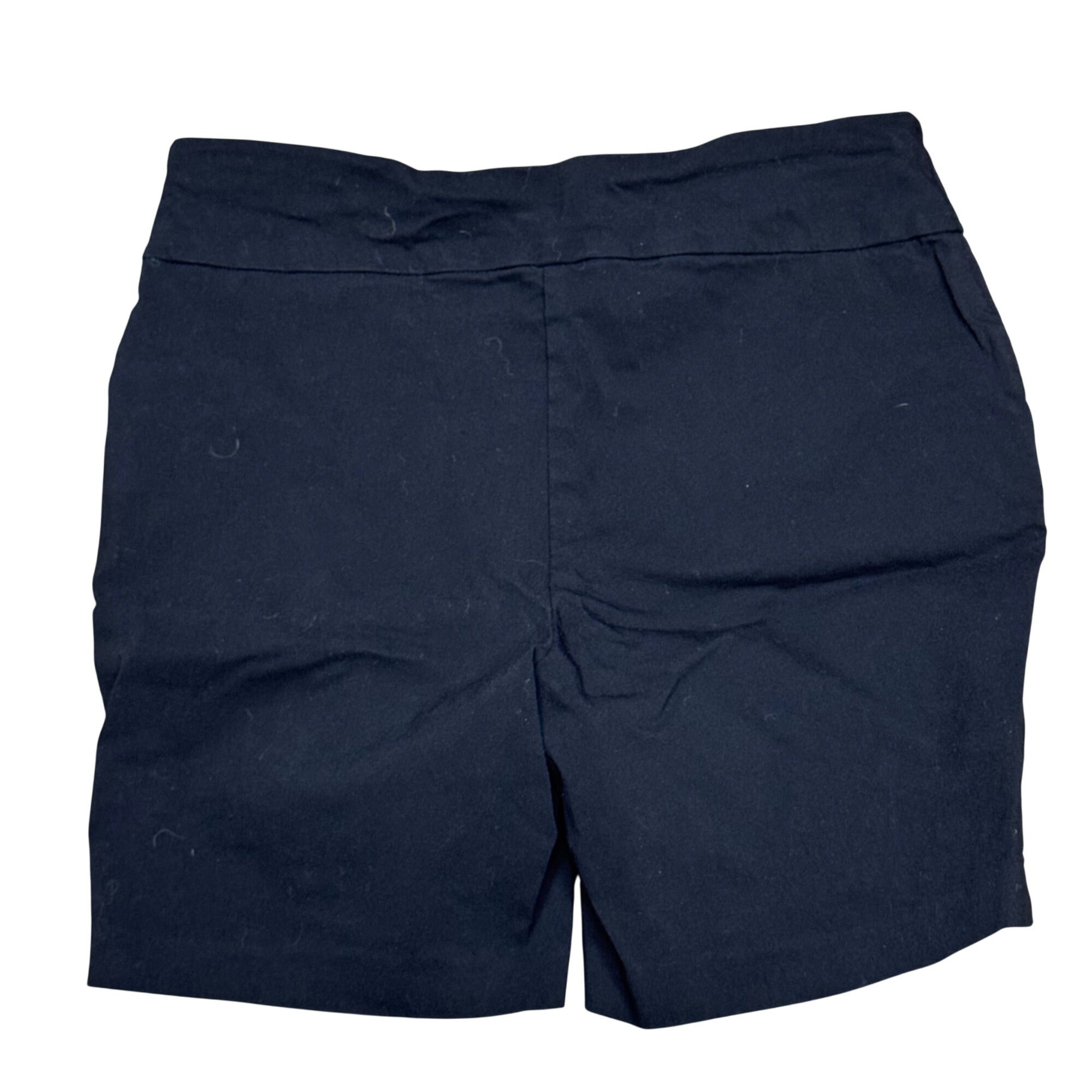Hearts Of Palm Womens Navy Blue Shorts Size 8 Rayon Blend Slim Fit Side Button