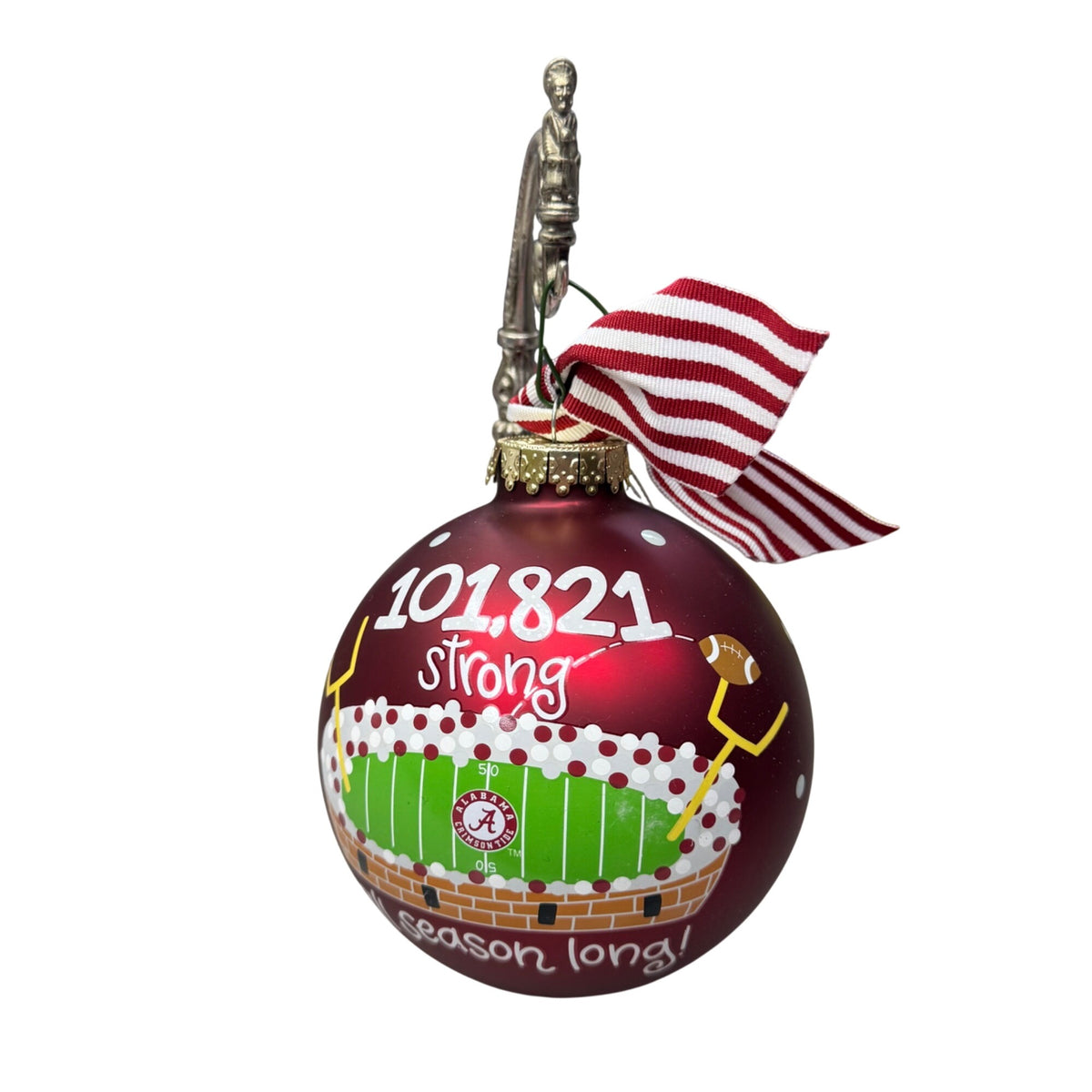 Alabama Crimson Tide Christmas Ornament Set Lot 2 Ribbon New Box Coton Colors