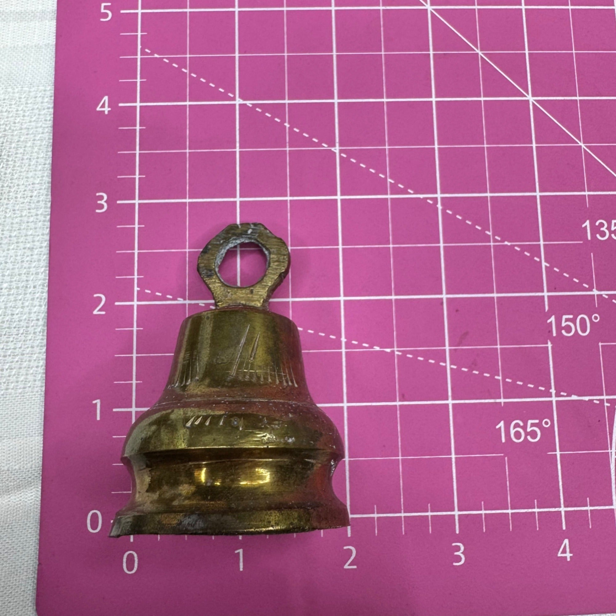 Set Of 5 Vintage Handcrafted Brass Bells Rustic Finish Farmhouse Made In India