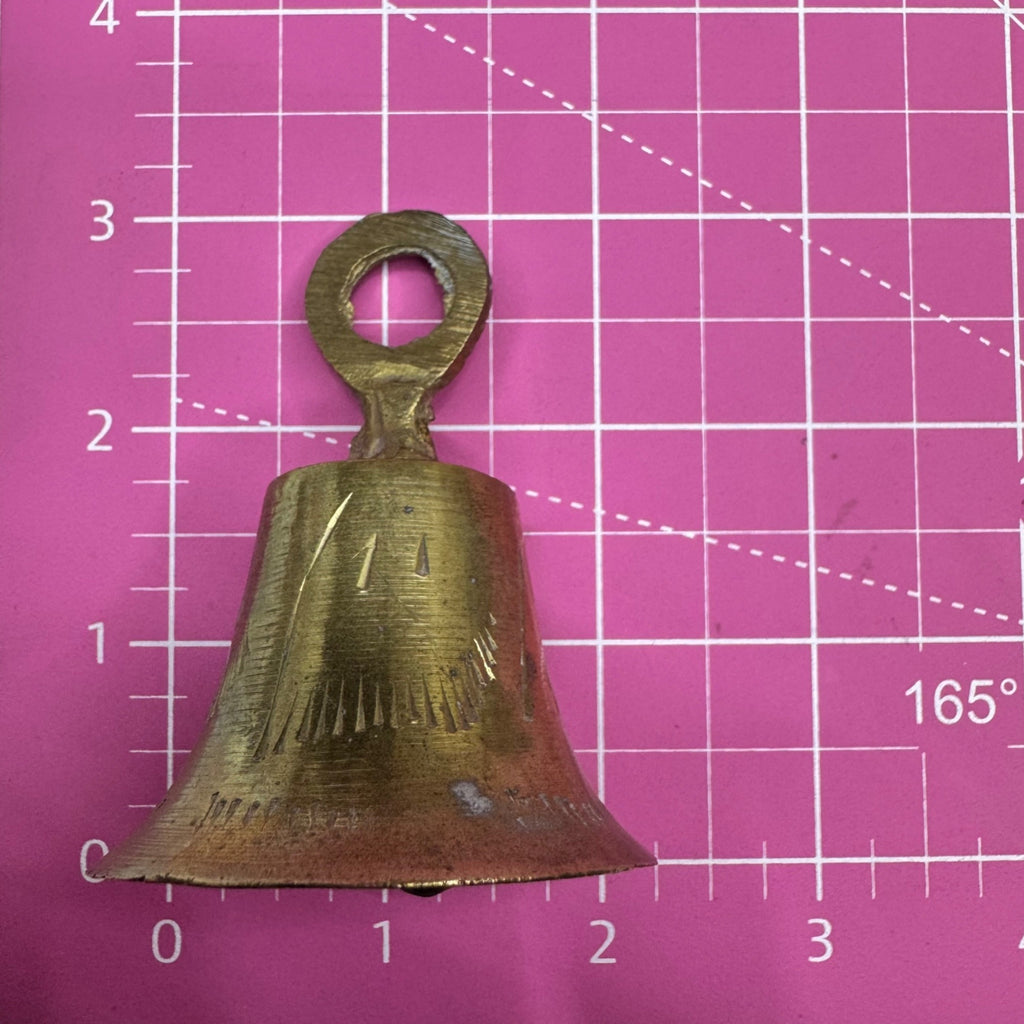 Set Of 5 Vintage Handcrafted Brass Bells Rustic Finish Farmhouse Made In India