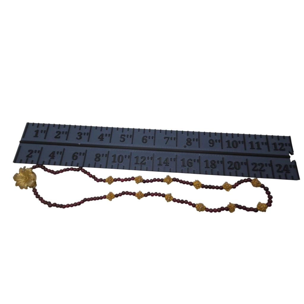 Vintage Garnet Beaded Gold-Tone Accent Beads  Floral Clasp Necklace Red 17"
