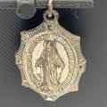 MCM Sterling Silver Miraculous Medal Of Our Lady Grace Pendant Charm 1" 925 Vtg