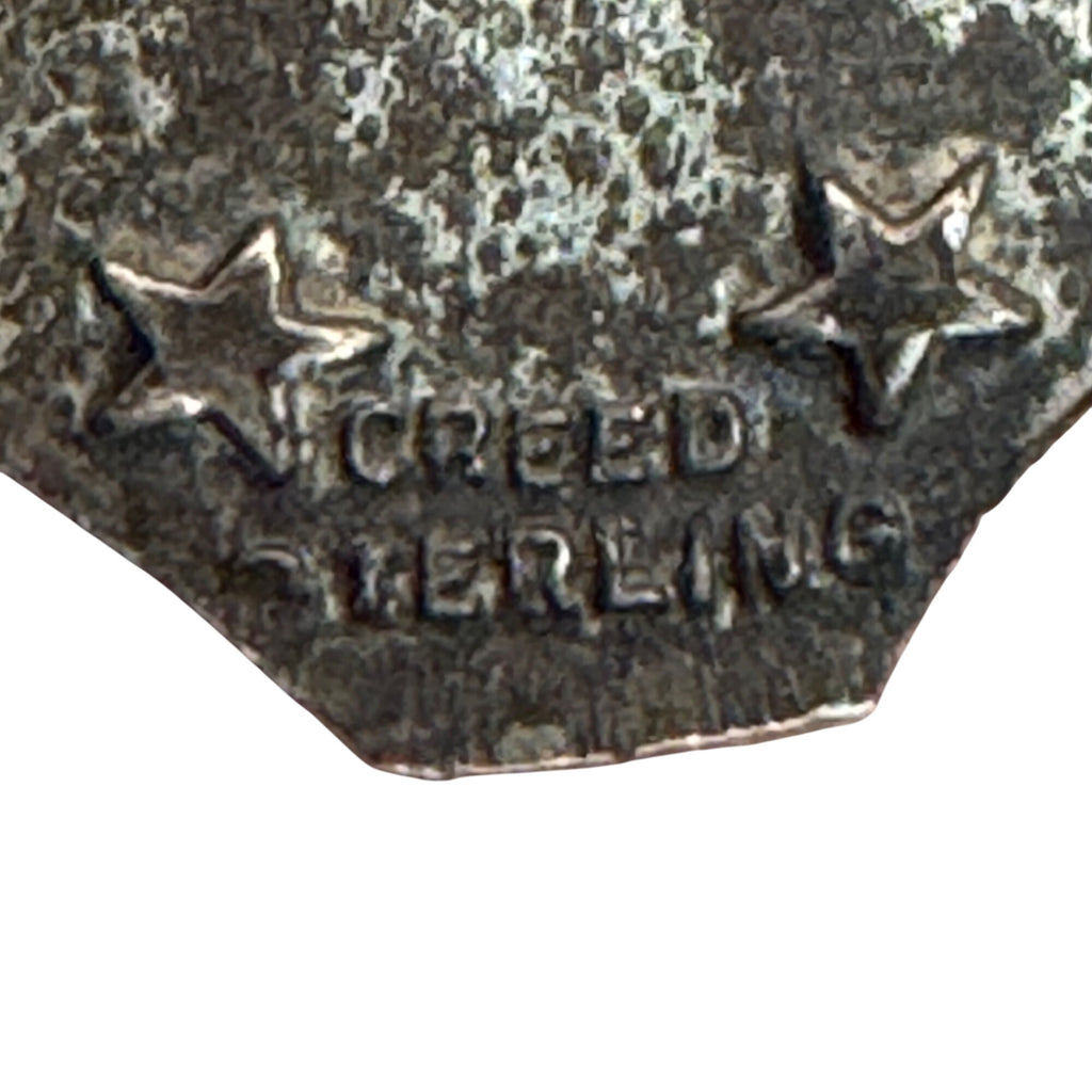 MCM Sterling Silver Miraculous Medal Of Our Lady Grace Pendant Charm 1" 925 Vtg