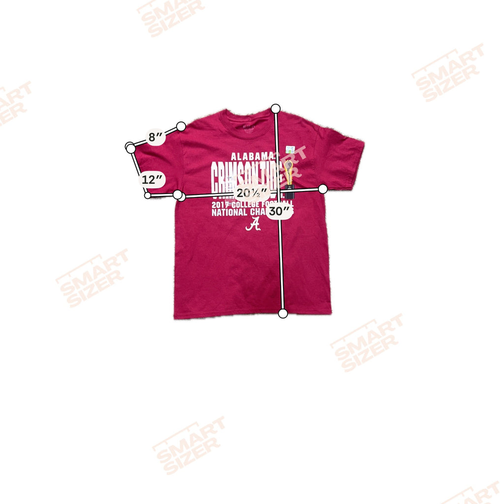 Alabama Crimson Tide 2017 National Champions Red T-Shirt L Blue 84 100% Cotton