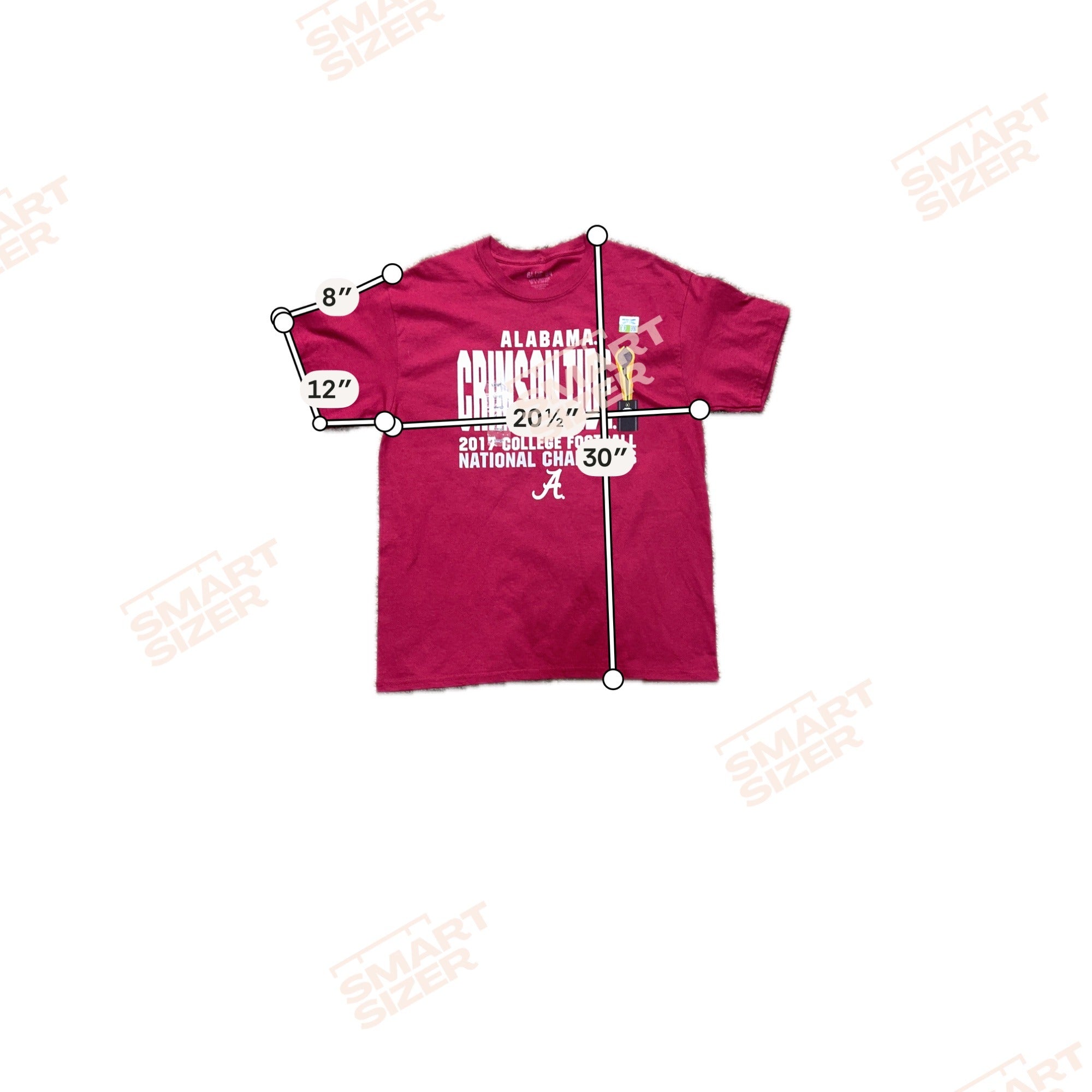 Alabama Crimson Tide 2017 National Champions Red T-Shirt L Blue 84 100% Cotton