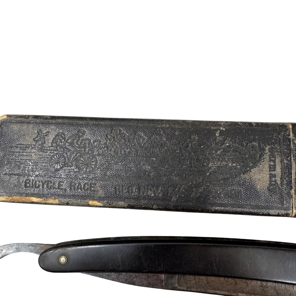 H. Boker Solingen Extra Hollow Ground Black Scales Straight Razor Original Box
