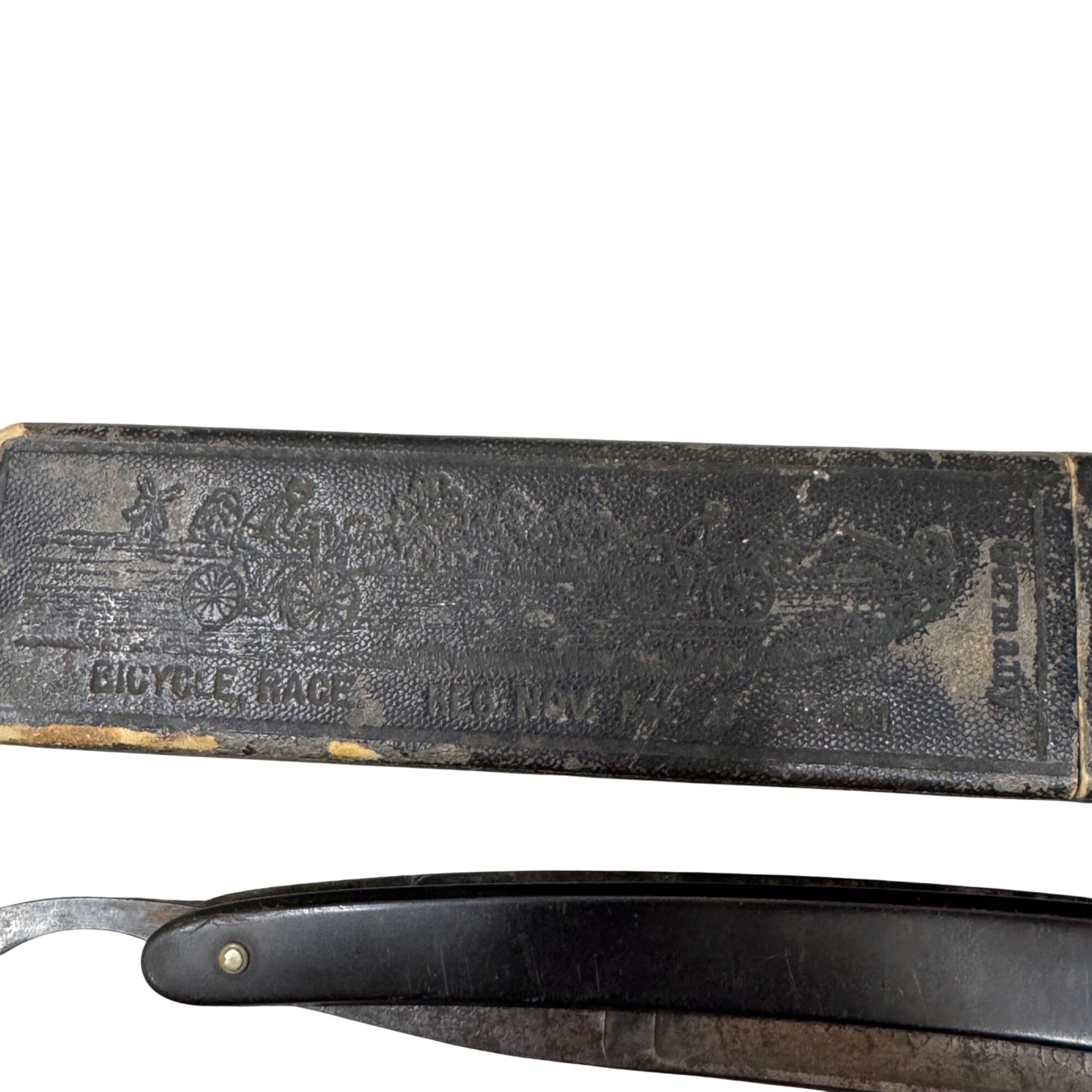 H. Boker Solingen Extra Hollow Ground Black Scales Straight Razor Original Box
