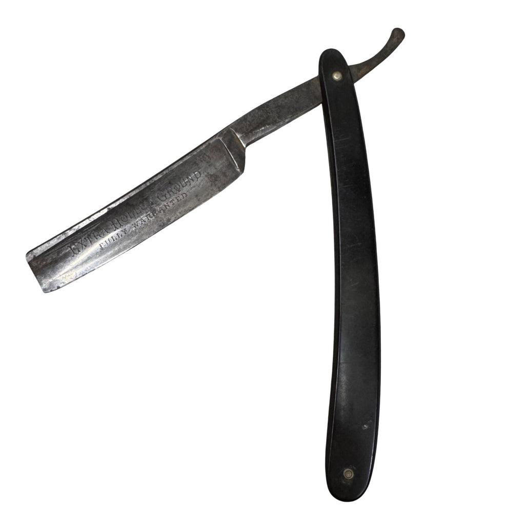 H. Boker Solingen Extra Hollow Ground Black Scales Straight Razor Original Box
