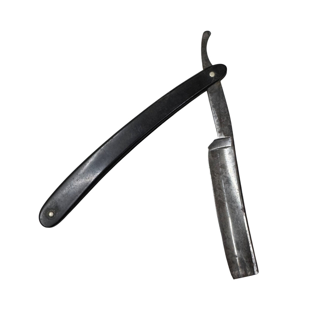 H. Boker Solingen Extra Hollow Ground Black Scales Straight Razor Original Box