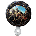 Middle Eastern Decorative Wall Plate Hand Hammered Painted Warriors Horses 11”